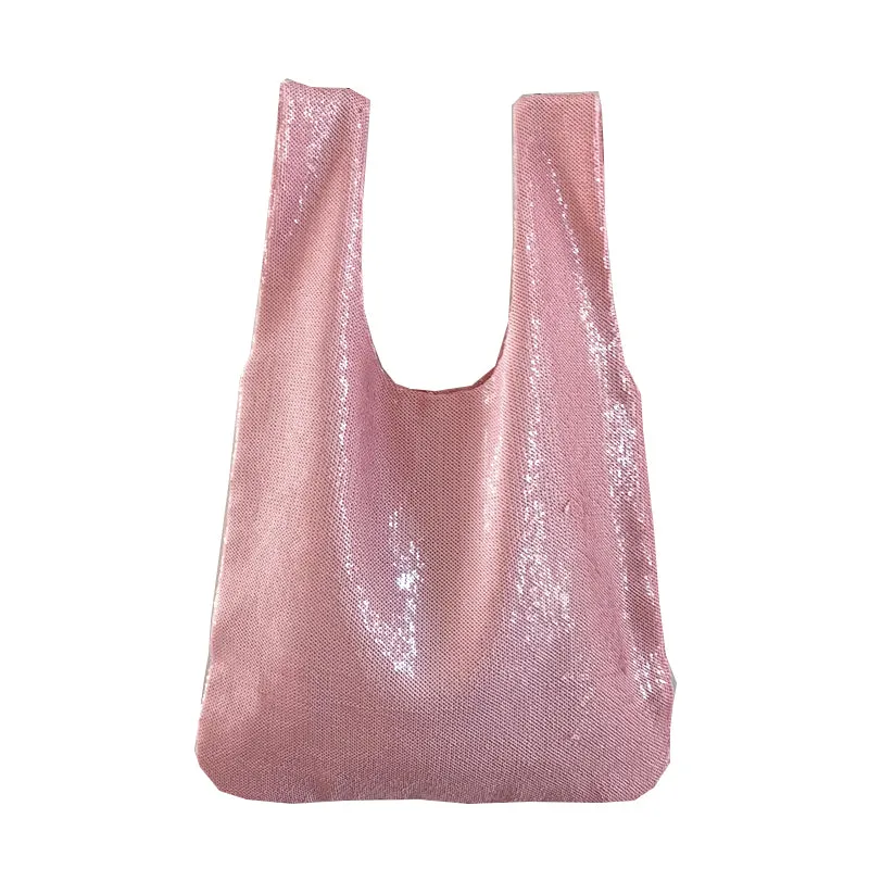 2020 Estelle Wang Retro Clutch Japanese Style White Sequins Fashion Women Versatile Vest Bag Handbag