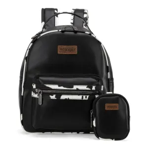Cow Print Backpack - Black